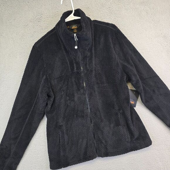 Pacific‎ Trail Teddy Jacket Womens M Black  Deep Pile Fleece Cozy Soft Gorpcore - Picture 1 of 12